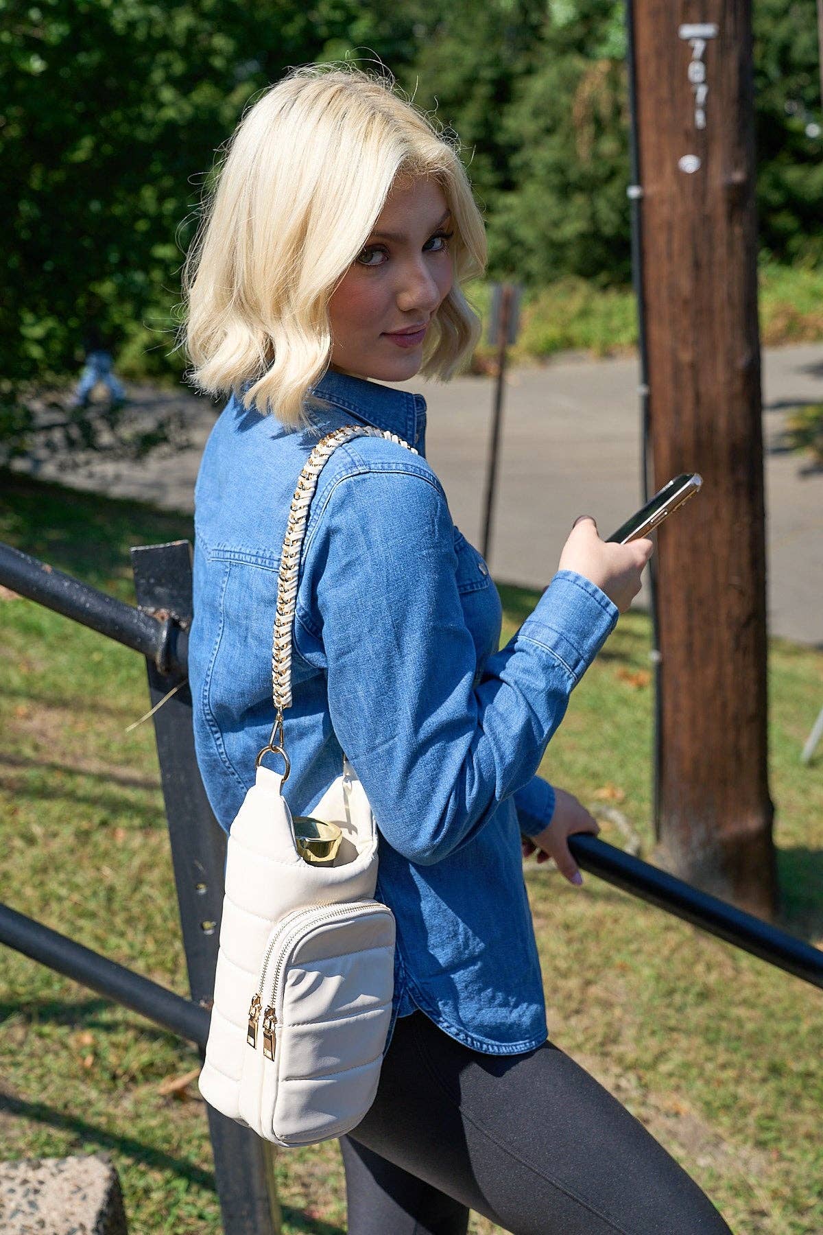 Ivory Vegan Leather HydroBag® with Strap Bundle