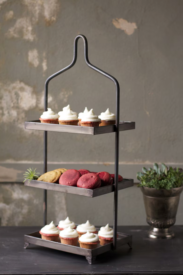 Three-Tiered Metal Display