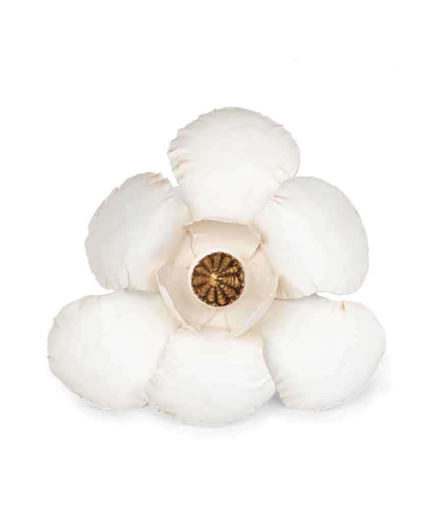 Hand Sculpted Magnolia Candle Holder, 6"