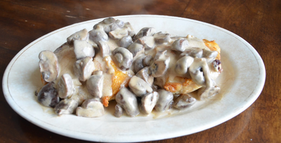 Chicken in Mushroom Wine Sauce