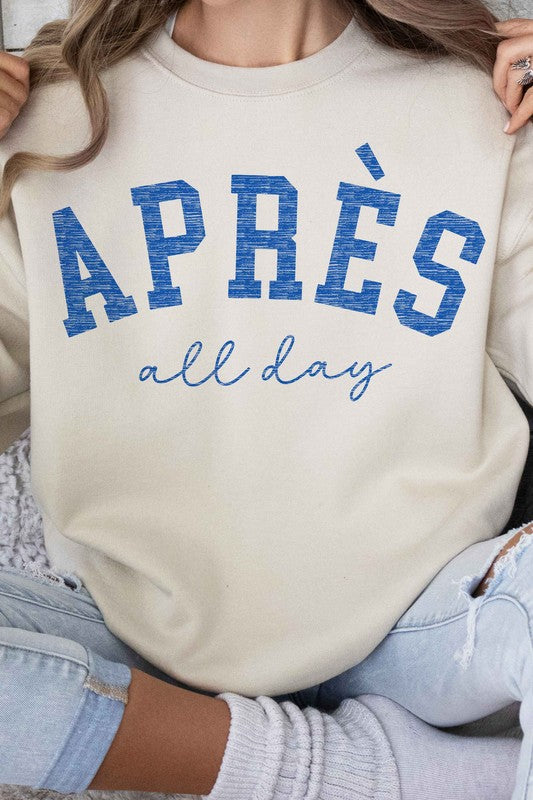 APRES SKI ALL DAY GRAPHIC SWEATSHIRT