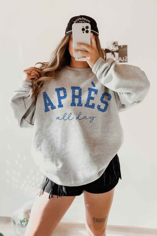 APRES SKI ALL DAY GRAPHIC SWEATSHIRT