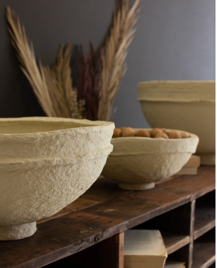 Set of 3 Paper Mache Bowls