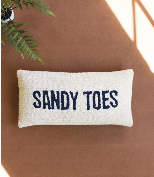 Sandy Toes Hand-Hooked Pillow