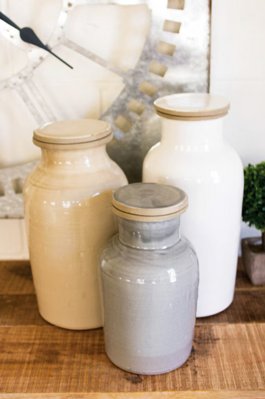 Set of 3 Ceramic Canisters