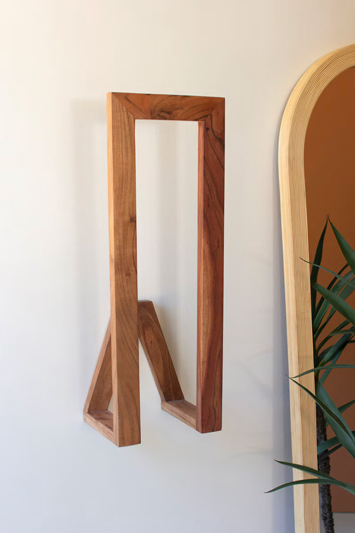 Wooden Wall Towel Rack