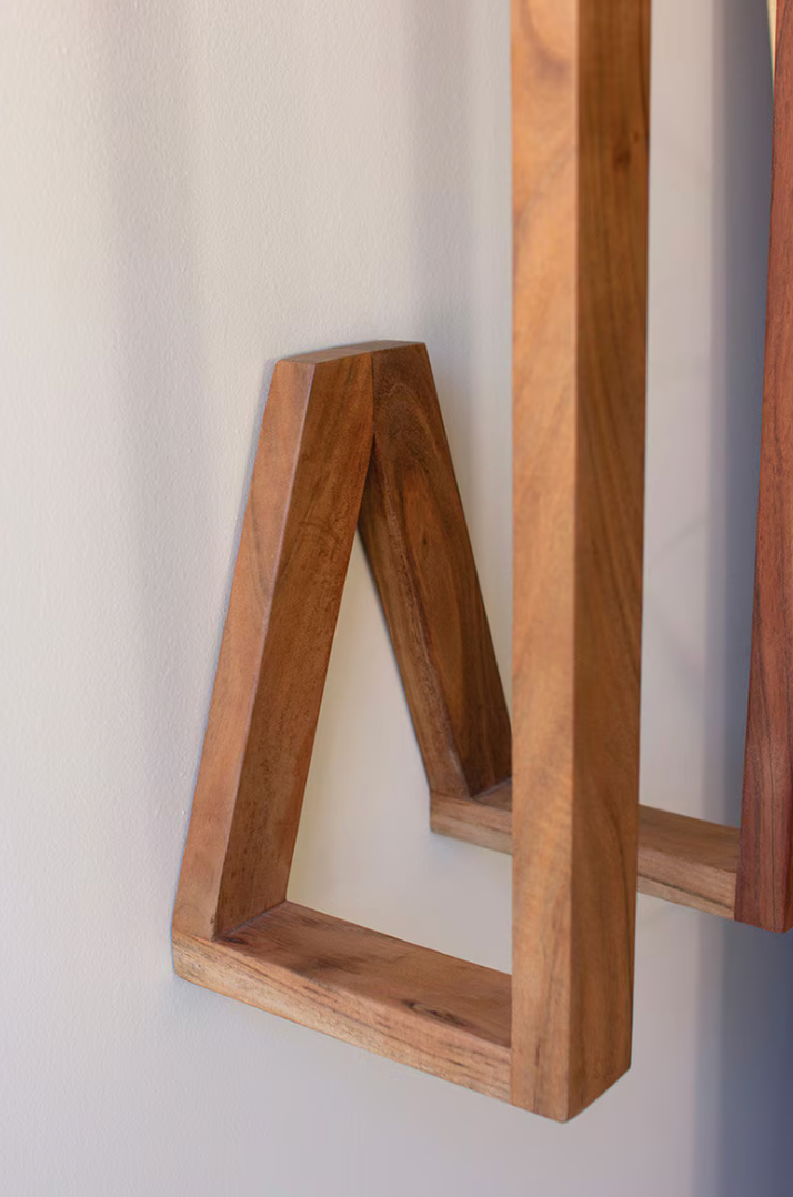 Wooden Wall Towel Rack
