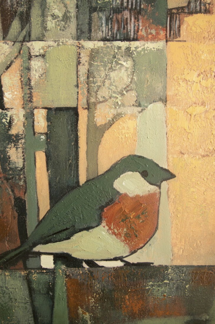Framed Two Birds Painting