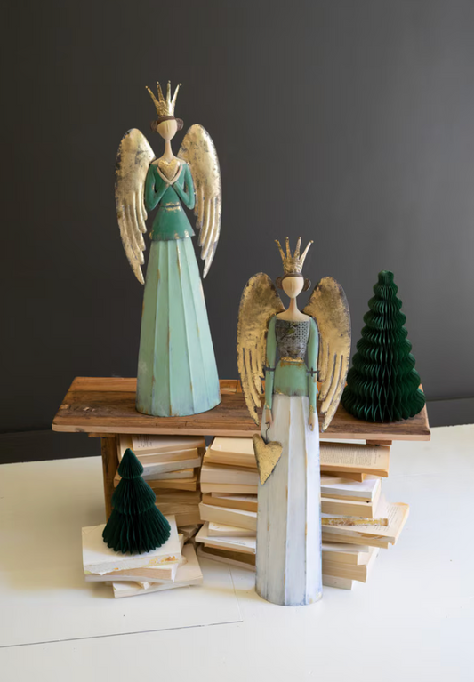  Both angels together on dark background showing size comparison