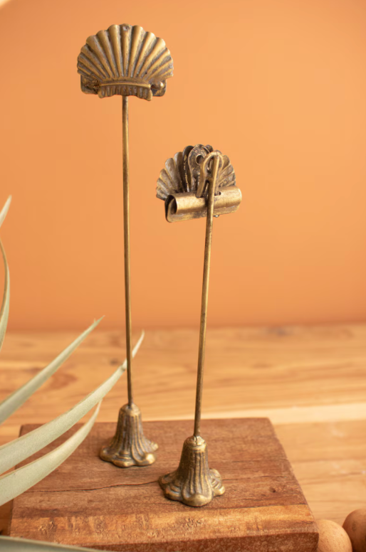 Set of 2 Metal Shell Note Clips