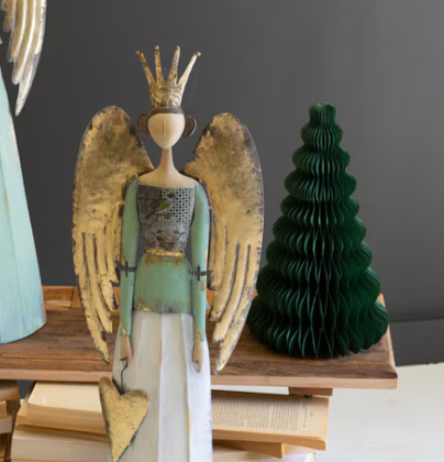  Lifestyle shot on wooden shelf with books and Christmas trees