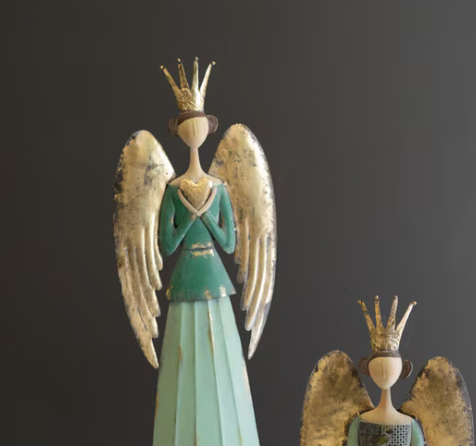 Close-up of ornate vintage Christmas bodice and gold crown detail