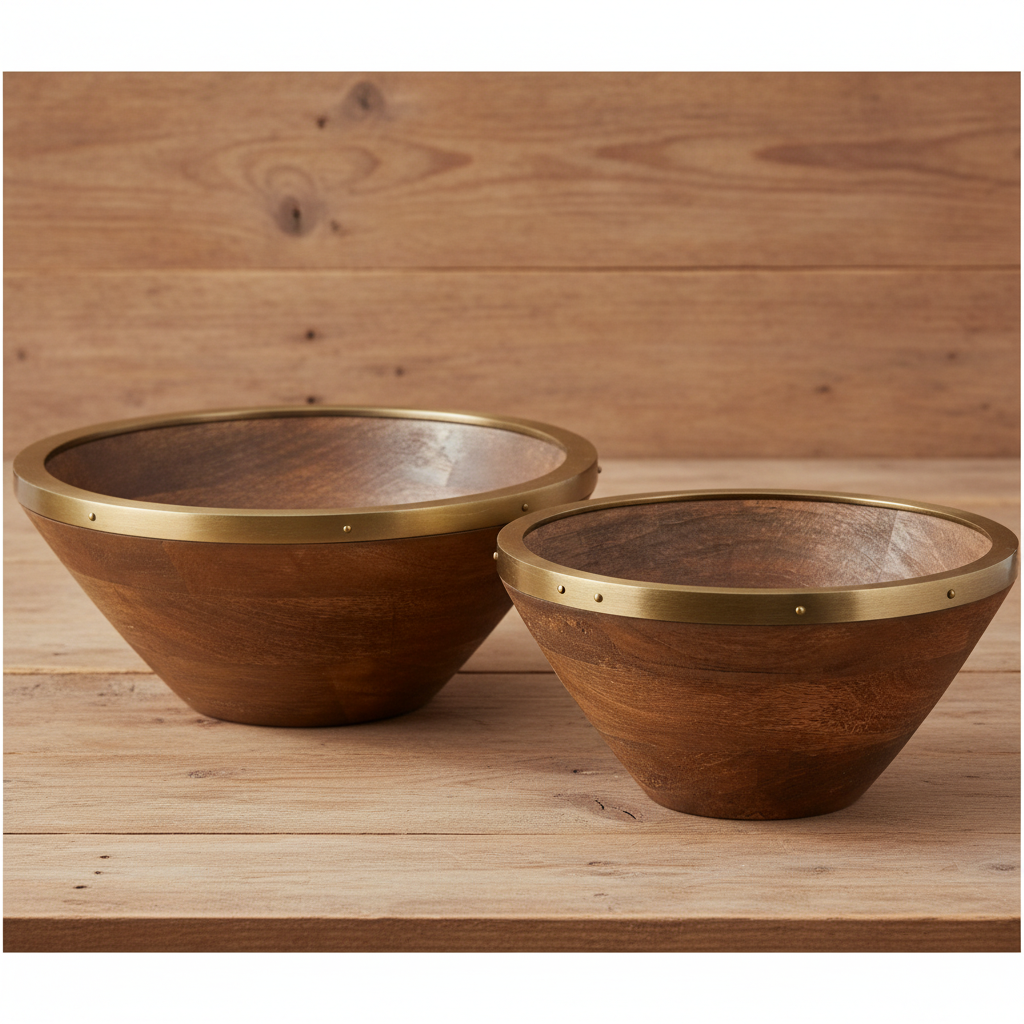 Bowls on wood surface
