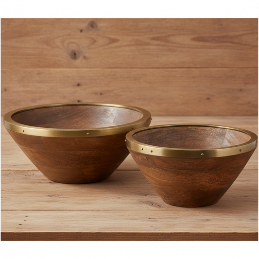 Bowls on wood surface