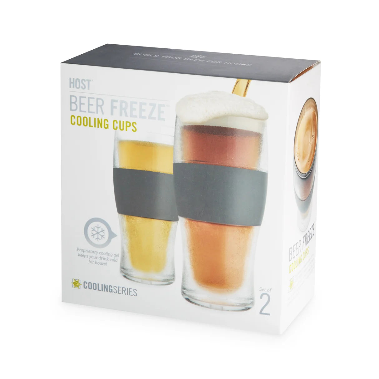 HOST - Beer FREEZE Cooling Cup in Gray, Set of 2