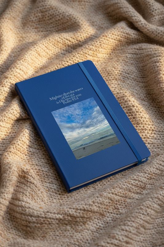 Psalm 93:4 Notebook – Cozy Blanket Background
