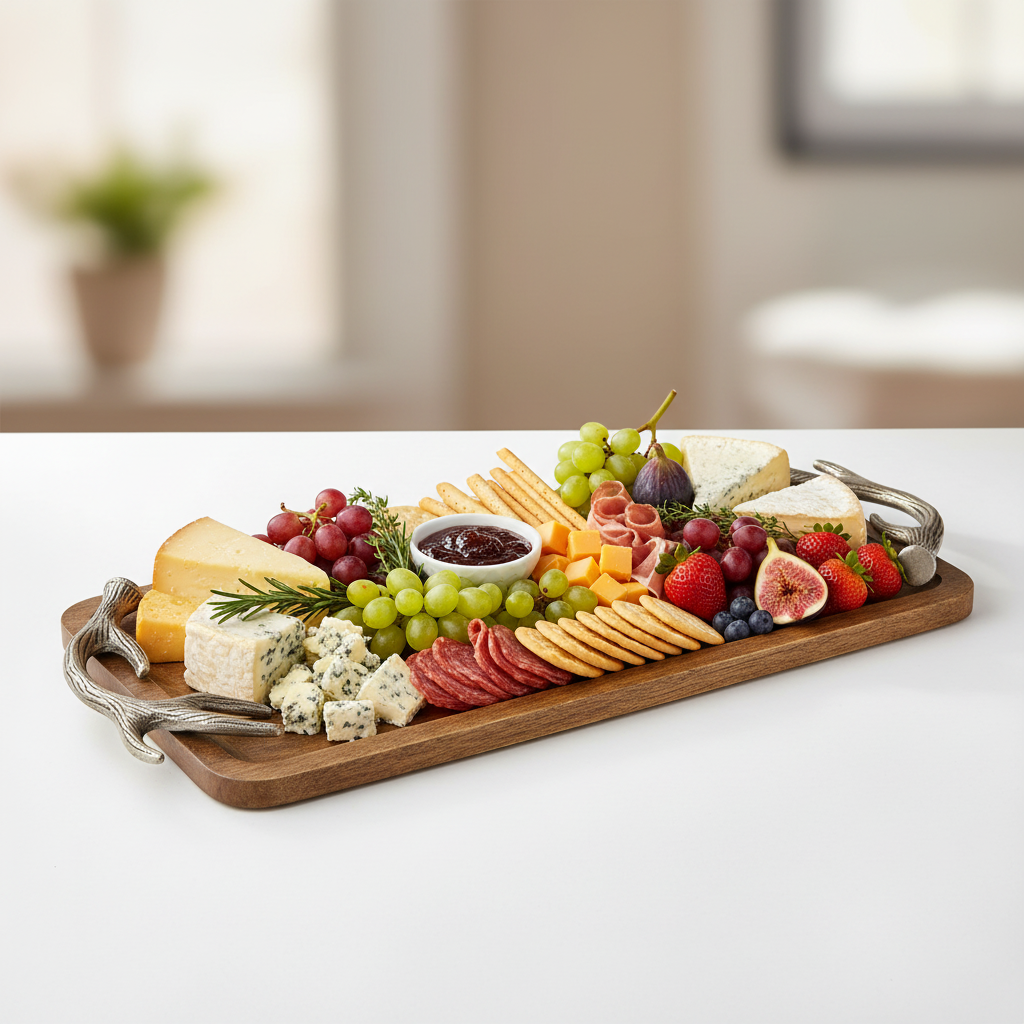 Serving tray with food styling