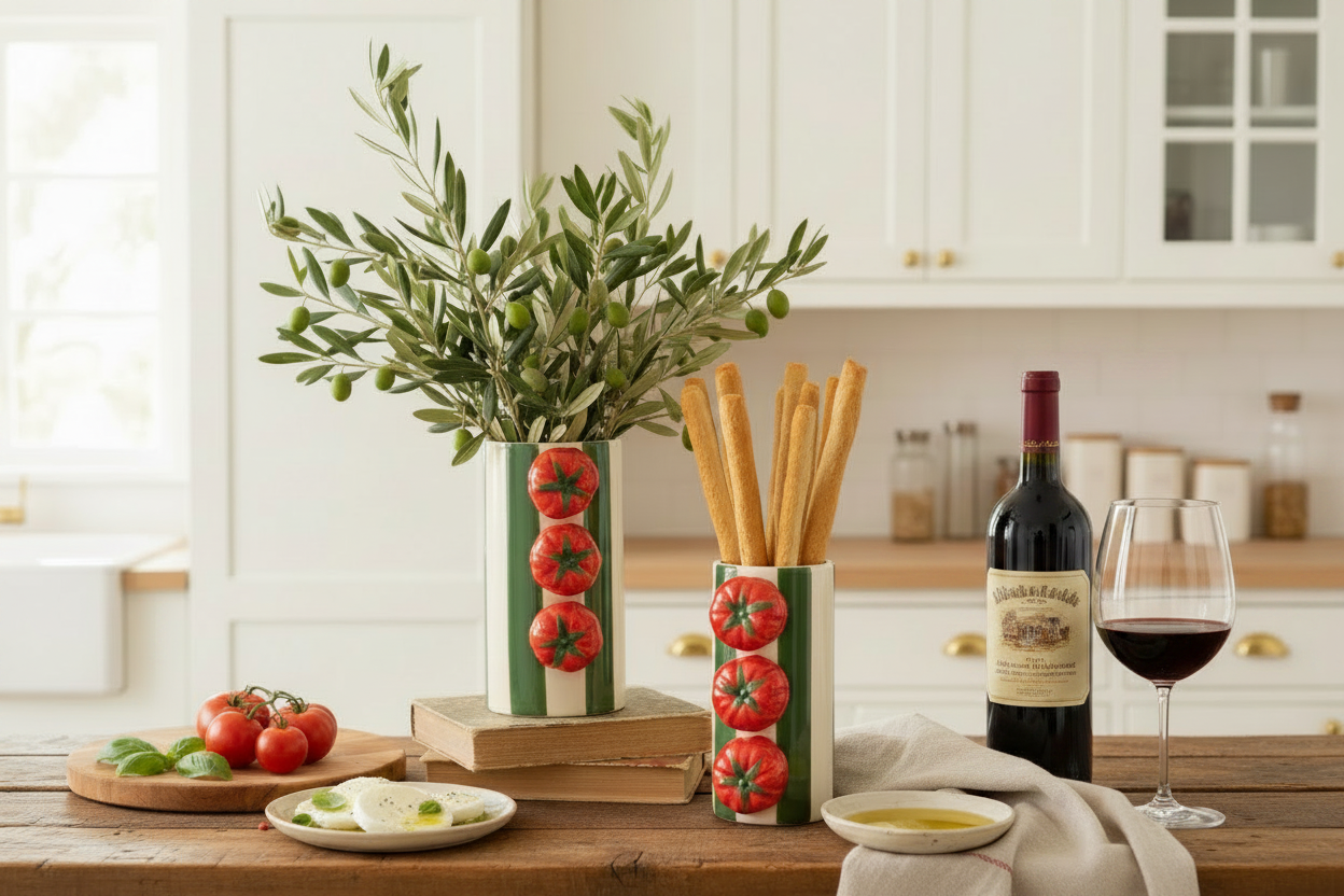 Tomato Vases - Italian Kitchen with Wine